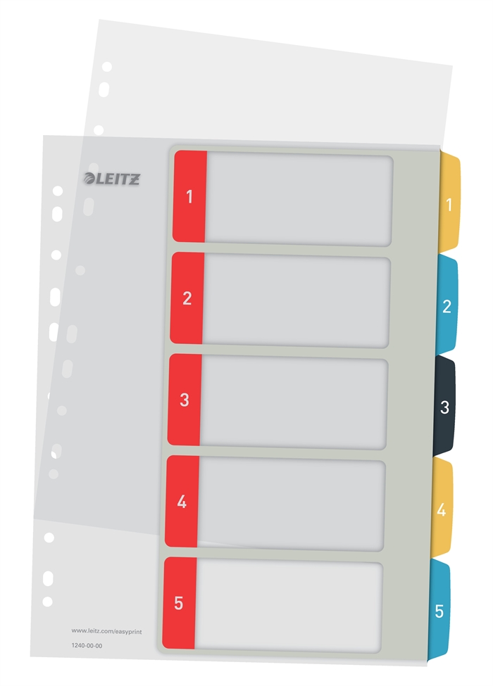 Leitz Registra tisknutelná PP A4+ 1-5 pohodlné barvy