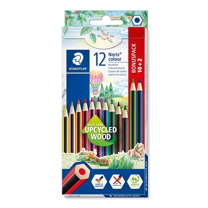 Staedtler Barevná tužka Noris Upcycled dřevo sada (10+2)