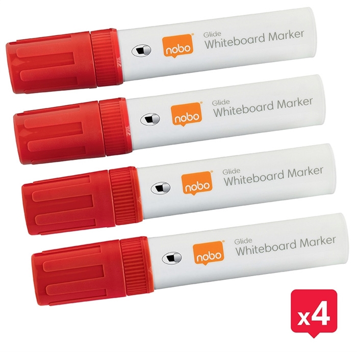 Nobo WB Marker Glide Jumbo skrå 10mm červená (4)