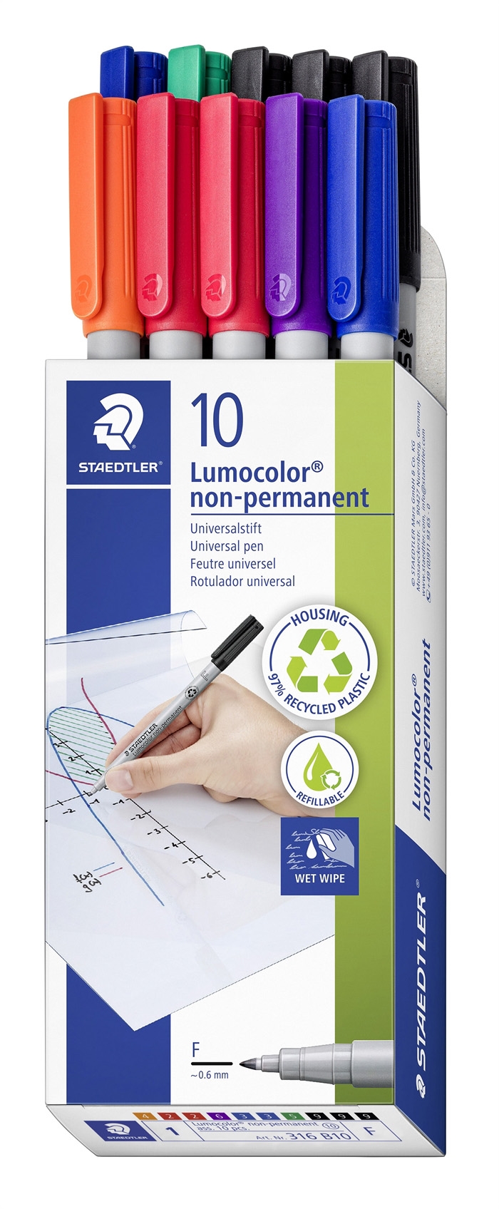 Staedtler Marker Lumocolor Non-P 0,6mm set (10)