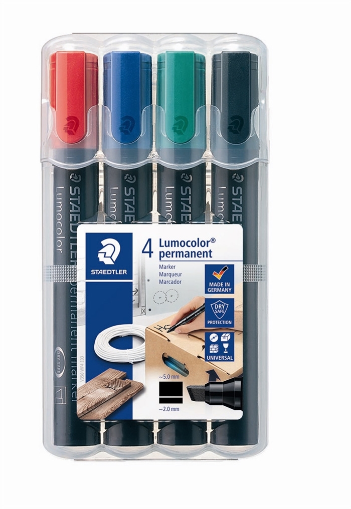 Staedtler Marker Lumocolor Perm skrå 2-5mm ass (4)
Značkovač Staedtler Lumocolor Perm šikmý 2-5mm mix (4)