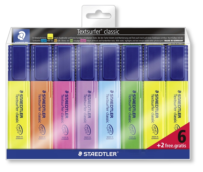 Staedtler Overstregningspen Textsurfer ass (6+2)