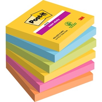 3M Post-it lístečky s extra silným lepidlem Carnival 76 x 76 mm, - 90 listů - 6 balení