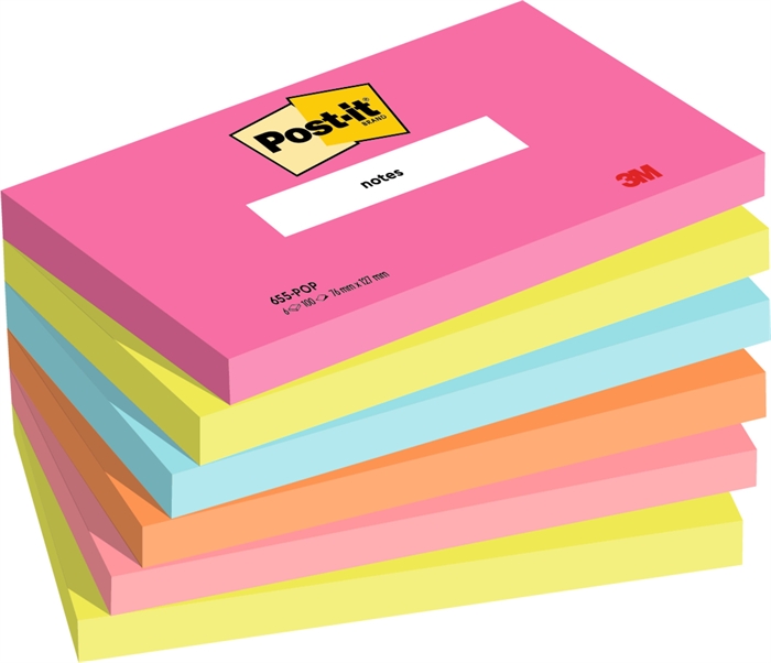 3M Post-it Poptimistic 76 x 127 mm, 100 listů - 6 balení