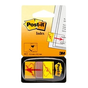 3M Post-it Indexe 25 x 43,2 mm, "podepište zde" žluté.