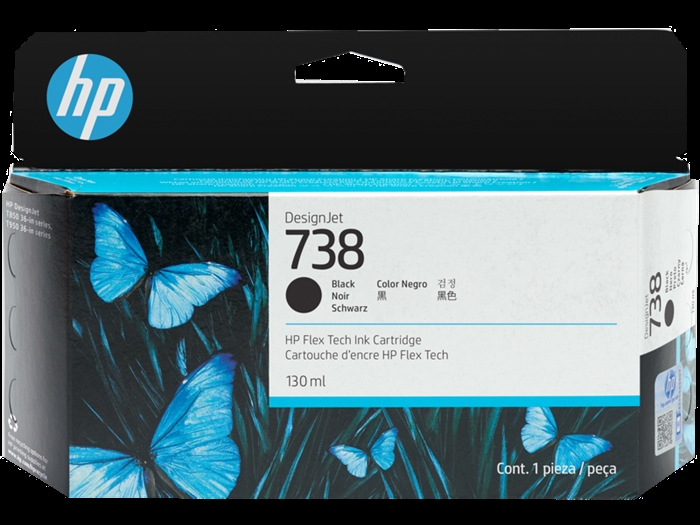 HP 738 130-ml černý náplňový obal DesignJet Ink