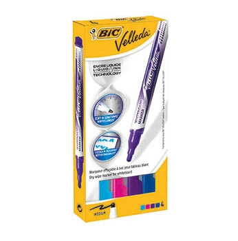 Bic Whiteboard Marker Velleda Fashion 4/db