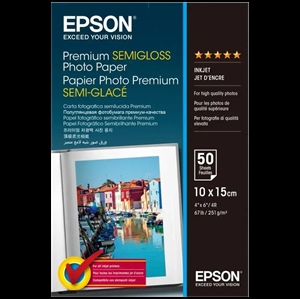 Epson Premium Pololesklý fotografický papír - 10x15 cm - 50 listů