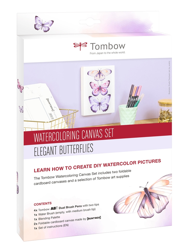 Tombow Watercoloring Canvas set Motýli