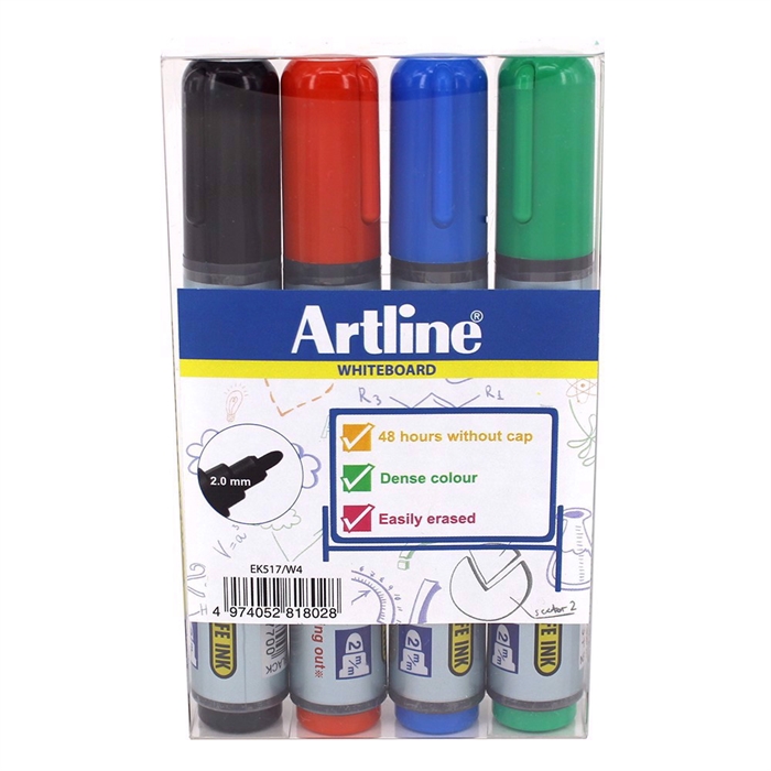 Artline Whiteboard Marker 517 set 4 kusy