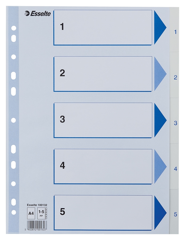 Esselte Register PP A4 1-5 bílé