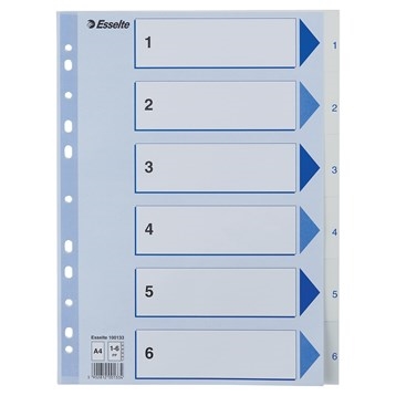 Esselte Register PP A4 1-6 bílý