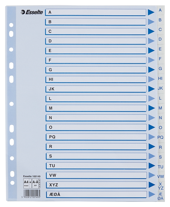 Esselte Register PP A4 Maxi A-Å bílý