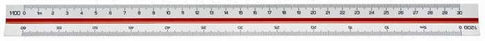 Linex trojúhelníková stupnice 312 30cm červená/zelená