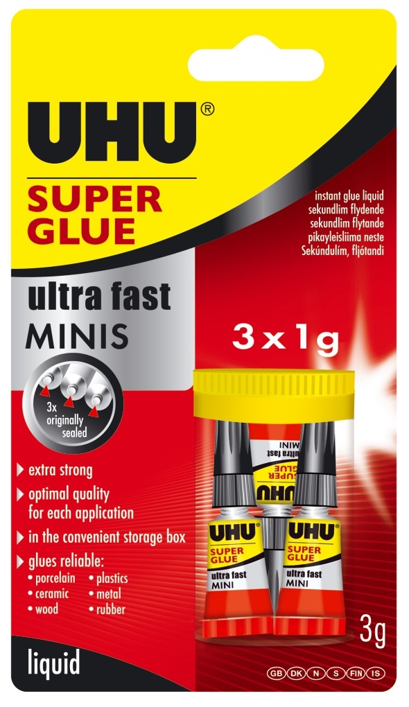 UHU Sekundní lepidlo super minis 3x1g