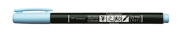 Tombow Marker Fudenosuke měkká pastelově modrá