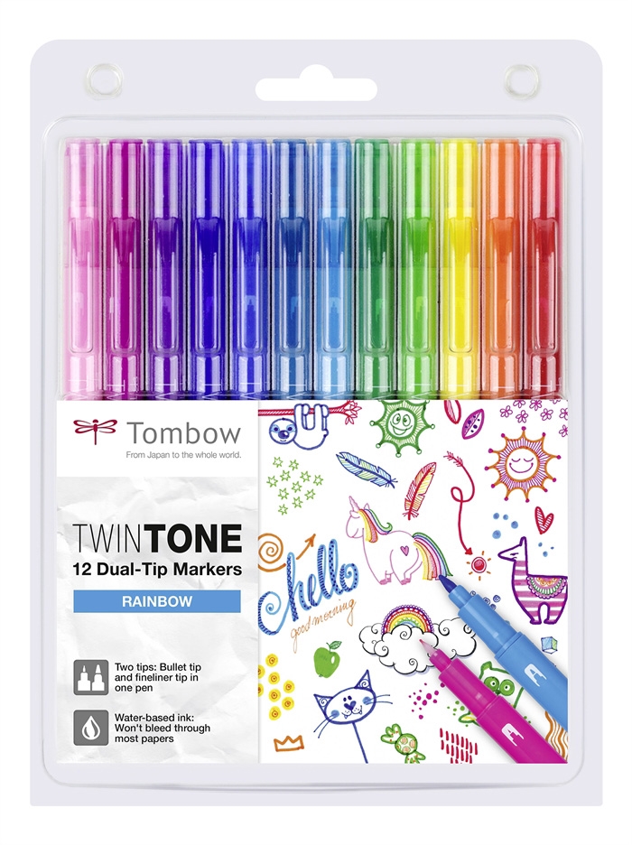 Tombow Marker TwinTone Rainbow 0,3/0,8 (12)